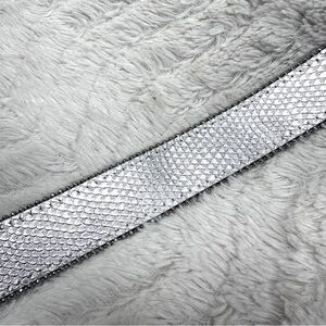 Century Canada THE ICING Silver Beaded Trim Shiny  fancy bling  party M,  NWOT